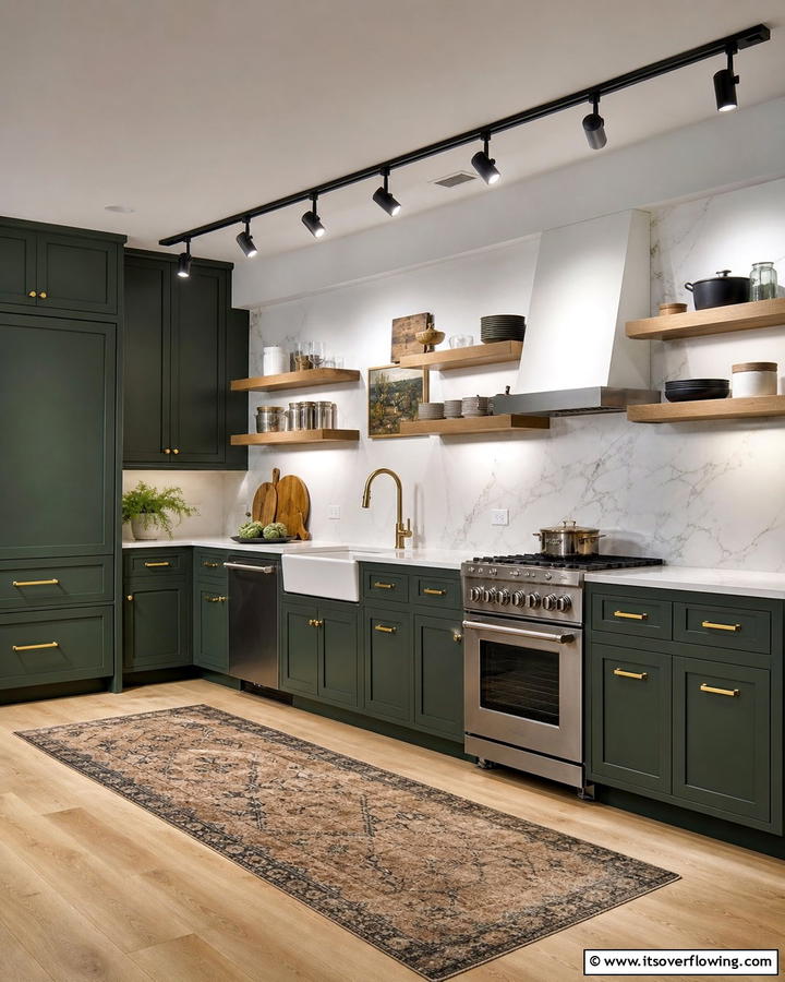 Adjustable Spotlights for Enhanced Task Lighting - 20 Kitchen Track Lighting Ideas for a Bright and Functional Space