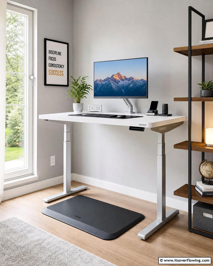 Adjustable Standing Desk - 21 Modern Home Office Ideas for Productivity & Style