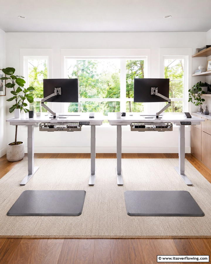 Adjustable Standing Desks for Two - 25 Home Office for Couples Ideas and Designs