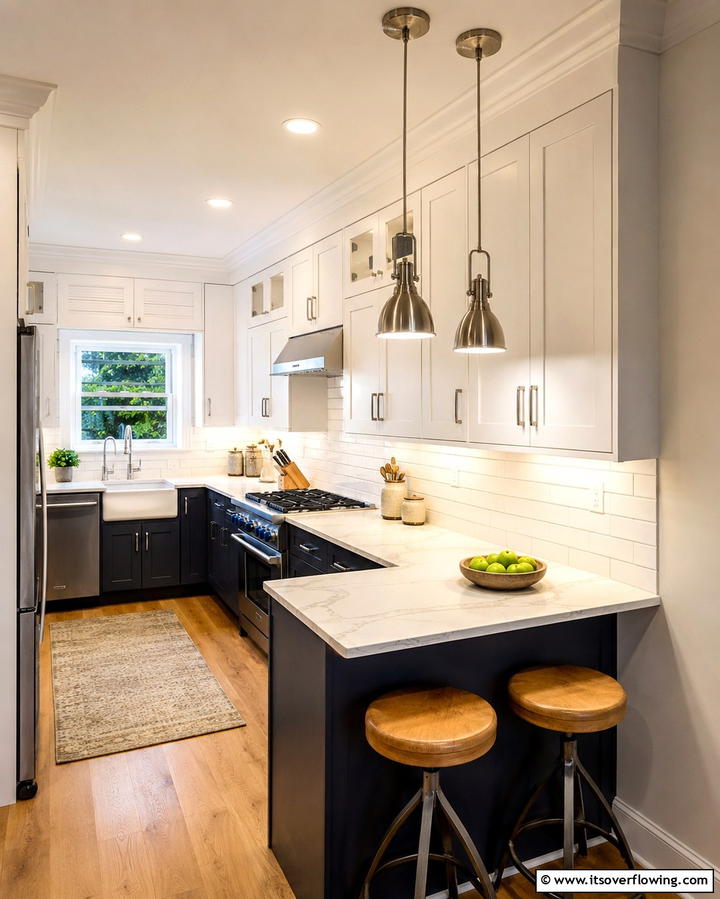 Adjustable Task Pendants - 30 Small Kitchen Lighting Ideas to Brighten Compact Spaces