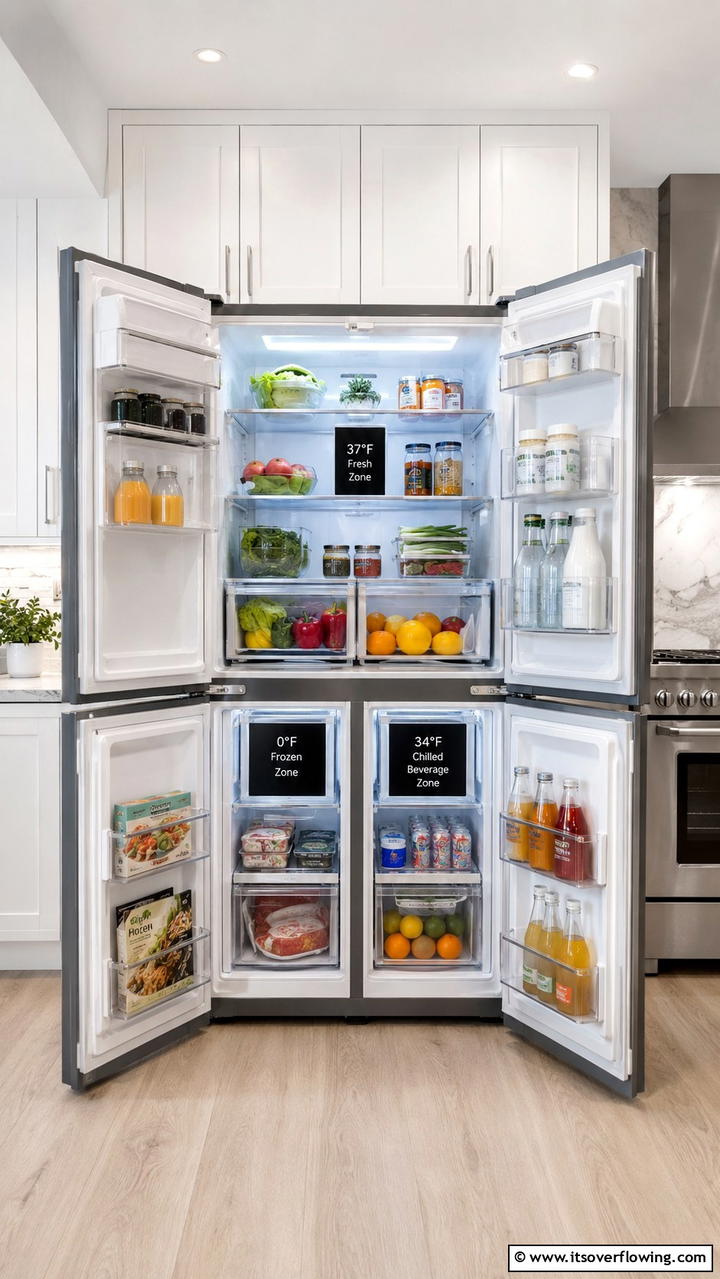 Adjustable Temperature Zones - 30 Fridge Organization Ideas for Efficient Storage