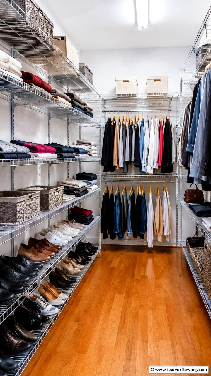Adjustable Wire Shelving - 30 Closet Shelving Ideas for Maximizing Storage and Space