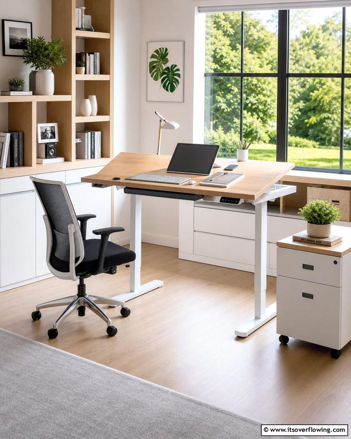 Adjustable Work Surfaces - 21 Small Office Ideas to Maximize Productivity in Tight Spaces