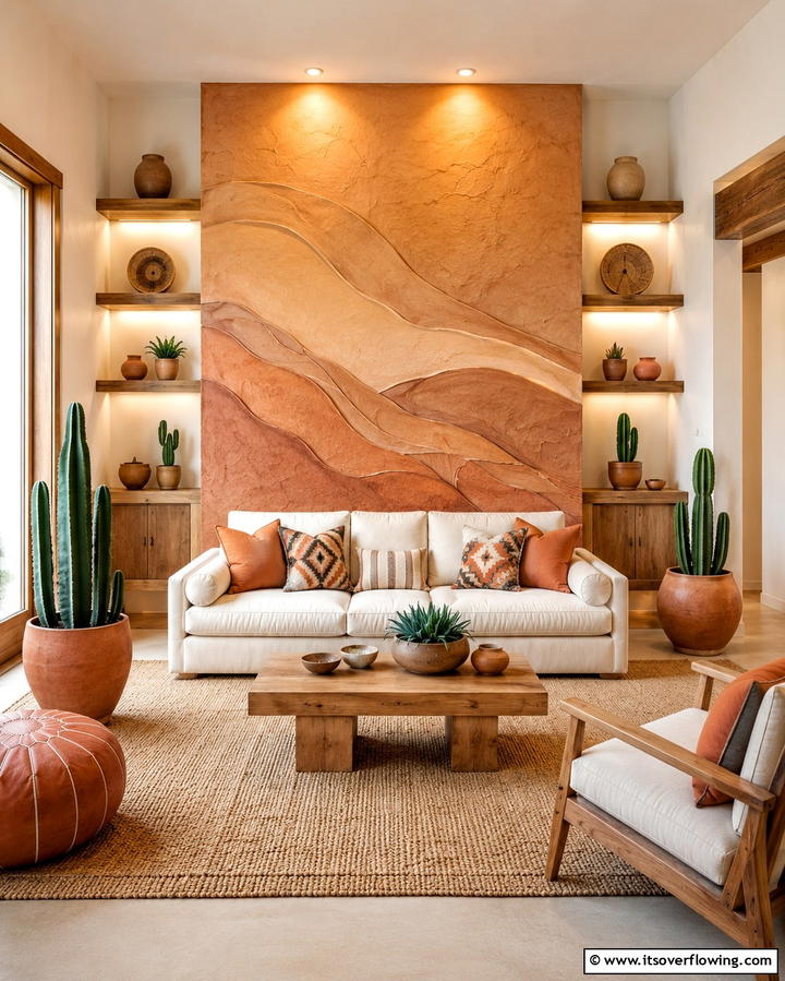 Adobe Style Accent Walls - 25 Desert Themed Room Ideas for a Warm and Inviting Space