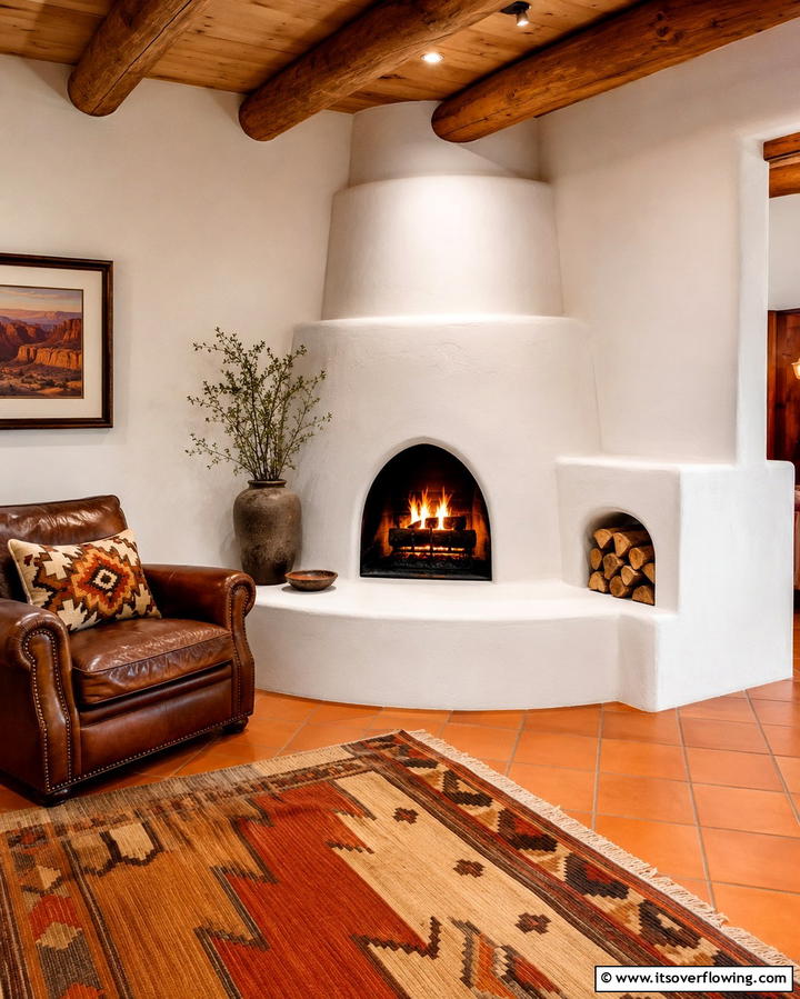 Adobe Style Fireplaces - 30 Bold Southwestern Decor Ideas for Modern Homes