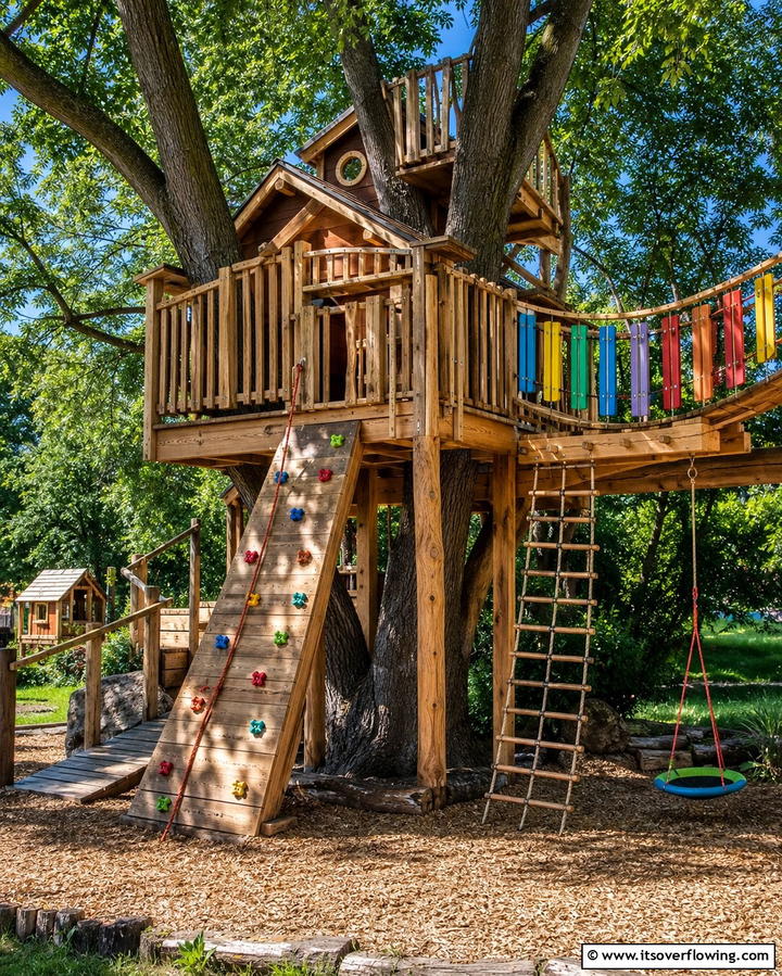 Adventure Tree House Playground - 25 Tree House Ideas for Magical Outdoor Adventures