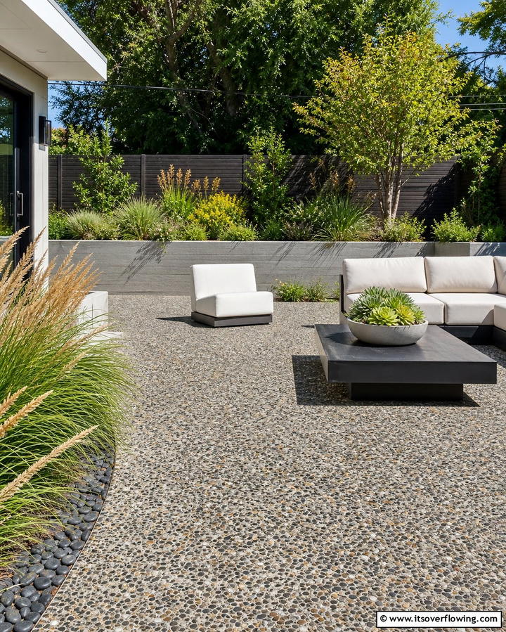 Aggregate Concrete for a Textured Finish - 25 Concrete Patio Ideas on a Budget for Affordable Style