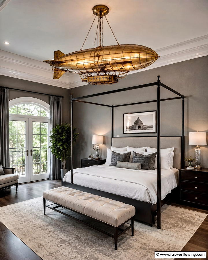 Airship Chandeliers - 25 Steampunk Bedroom Ideas for a Unique Vintage Look