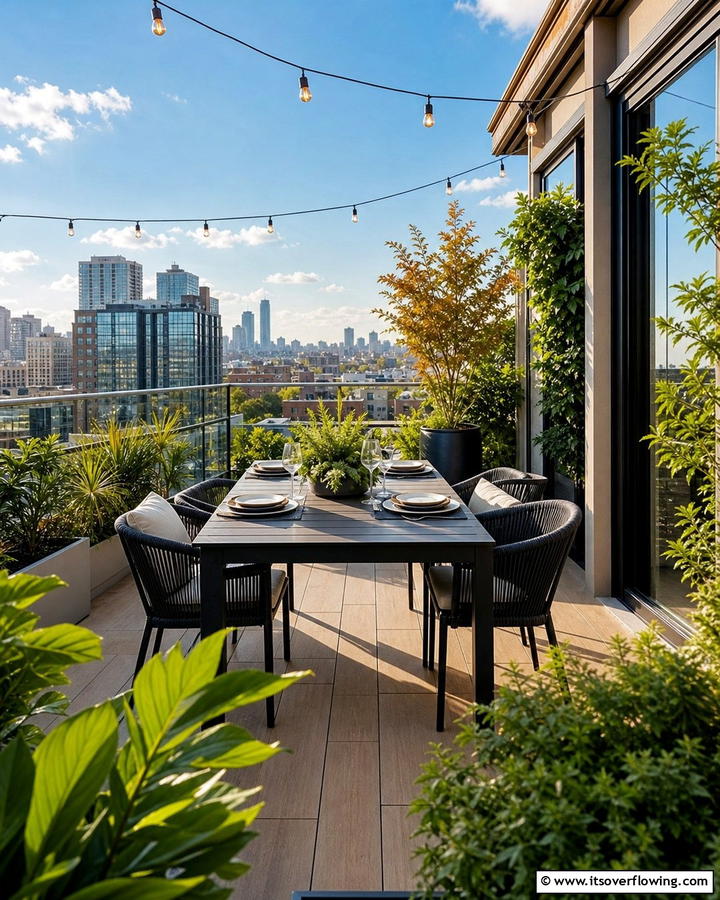 Al Fresco Dining Area - 20 Penthouse Balcony Ideas for a Luxurious Outdoor Space
