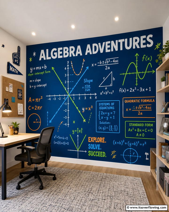 Algebra Adventures - 20 Math Mural Ideas for Creative Wall Decor