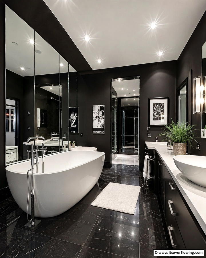 All Black Walls - 25 Black Bathroom Ideas to Elevate Your Space