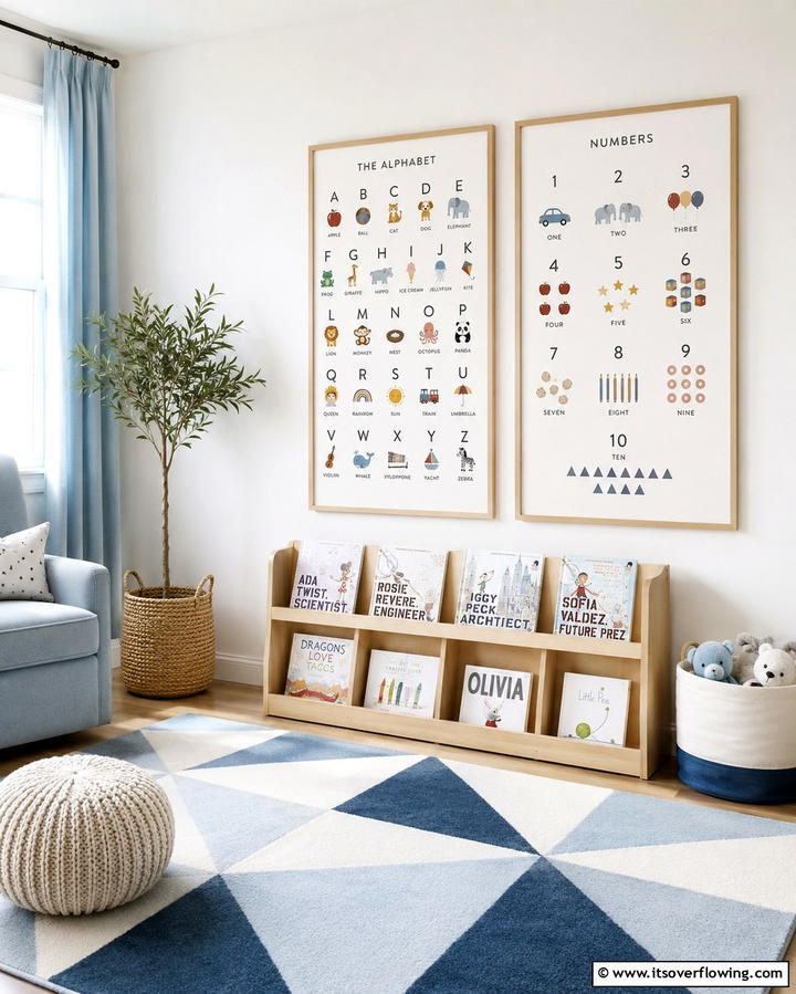 Alphabet and Number Posters - 25 Nursery Wall Decor Ideas to Create a Cozy and Cute Space