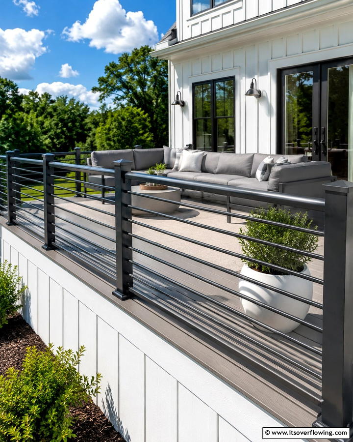Aluminum Rails for Durability - 25 Horizontal Deck Railing Ideas for Modern Homes
