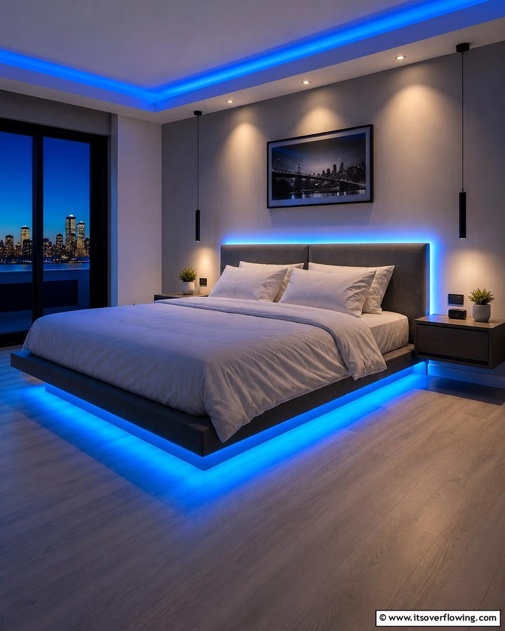 Ambient Bedroom Lighting - 30 Aesthetic Room Ideas With LED Lights for Vibes