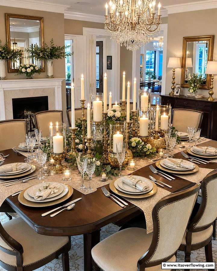 Ambient Candle Arrangements - 21 Dining Table Decor Ideas to Impress Your Guests