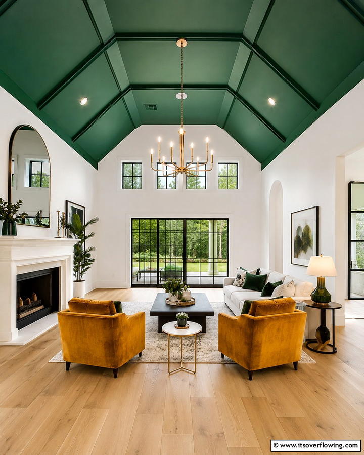 Ambient Cove Lighting - 25 Stunning Living Room Vaulted Ceiling Design Ideas
