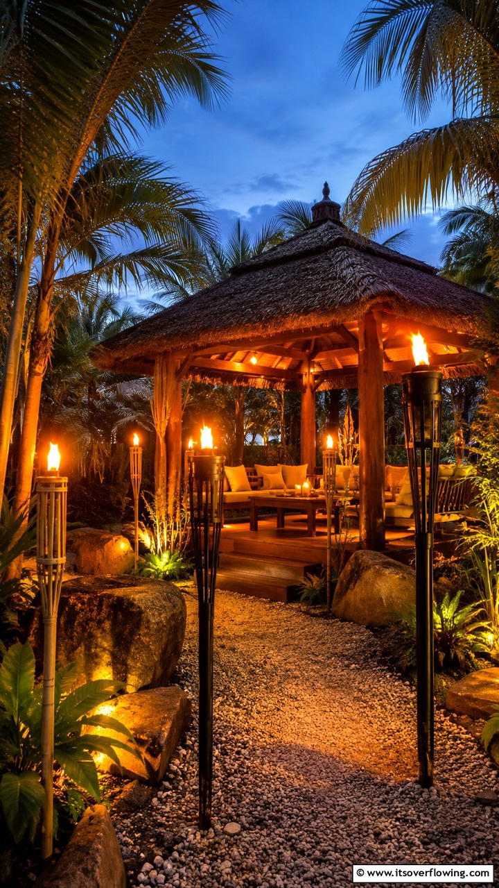 Ambient LED Glow - 30 Gazebo Lighting Ideas- Ambient Outdoor Illumination