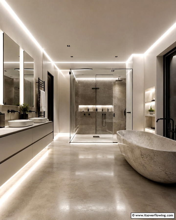 Ambient LED Lighting - 25 Spa-Like Bathroom Ideas for a Relaxing Retreat