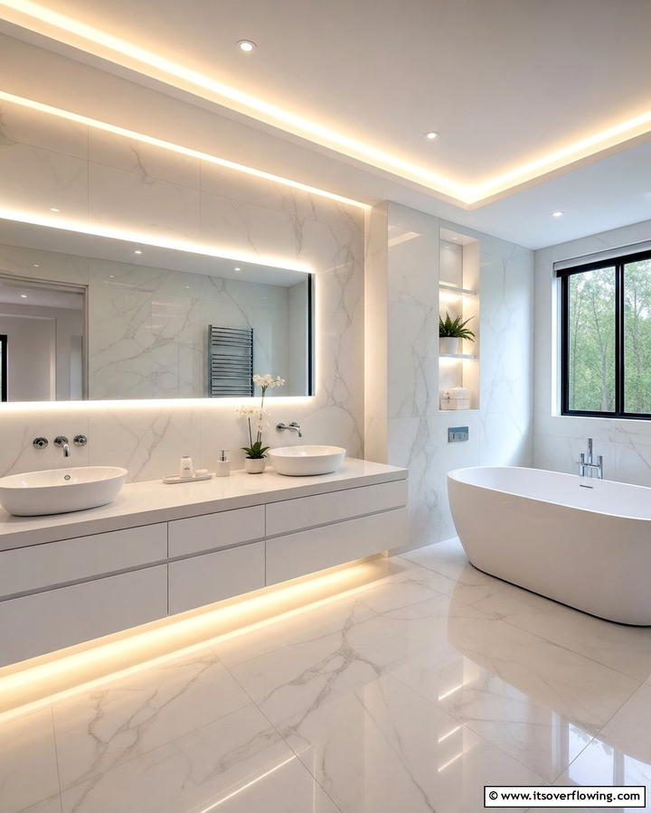 Ambient LED Lighting - 21 Modern Bathroom Decor Ideas for a Sleek Sanctuary