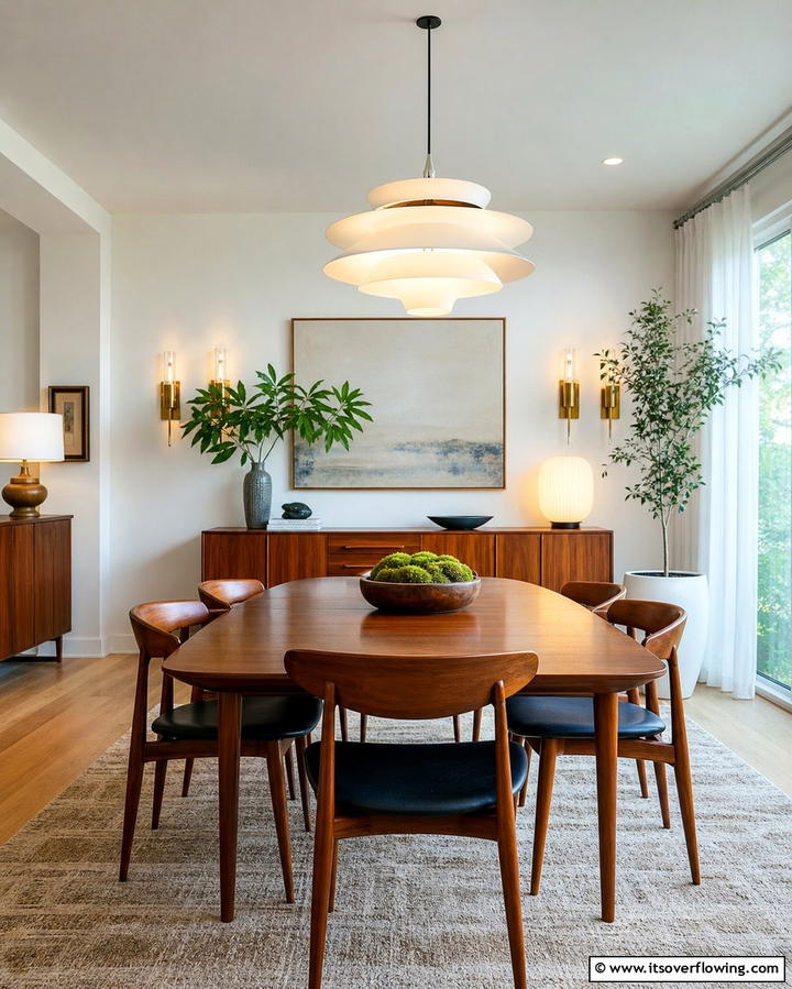 Ambient Lighting Effects - 30 Mid-Century Modern Dining Rooms with Timeless Design