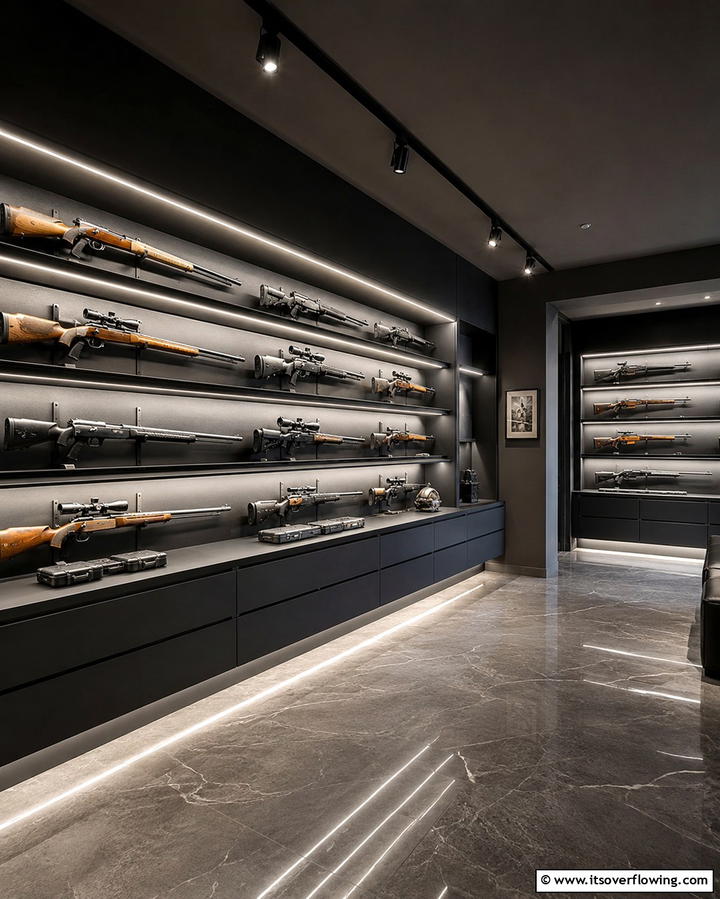 Ambient Lighting Solutions - 25 Man Cave Gun Room Ideas for the Ultimate Space