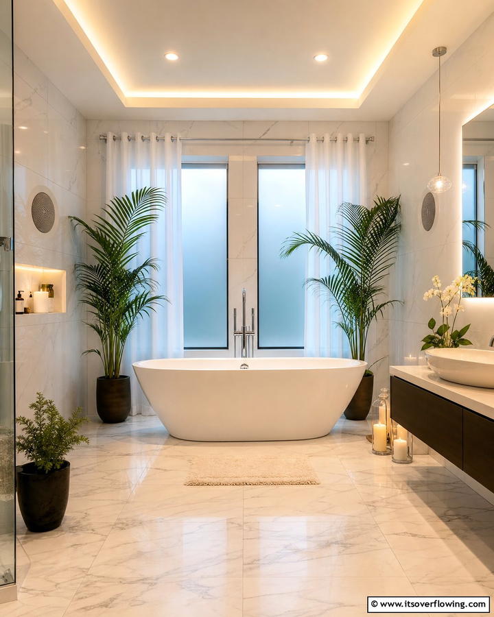 Ambient Music to Enhance the Mood - 17 Romantic Bathroom Ideas for a Luxurious Personal Retreat