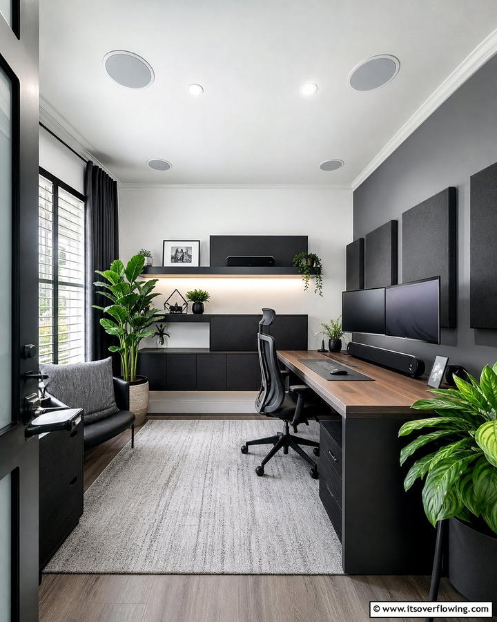 Ambient Sound Systems - 21 Modern Home Office Ideas for Productivity & Style