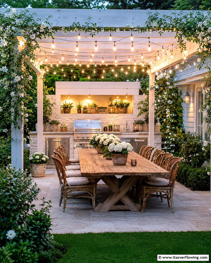 Ambient String Lighting - 20 Summer Kitchen Ideas to Refresh Your Space