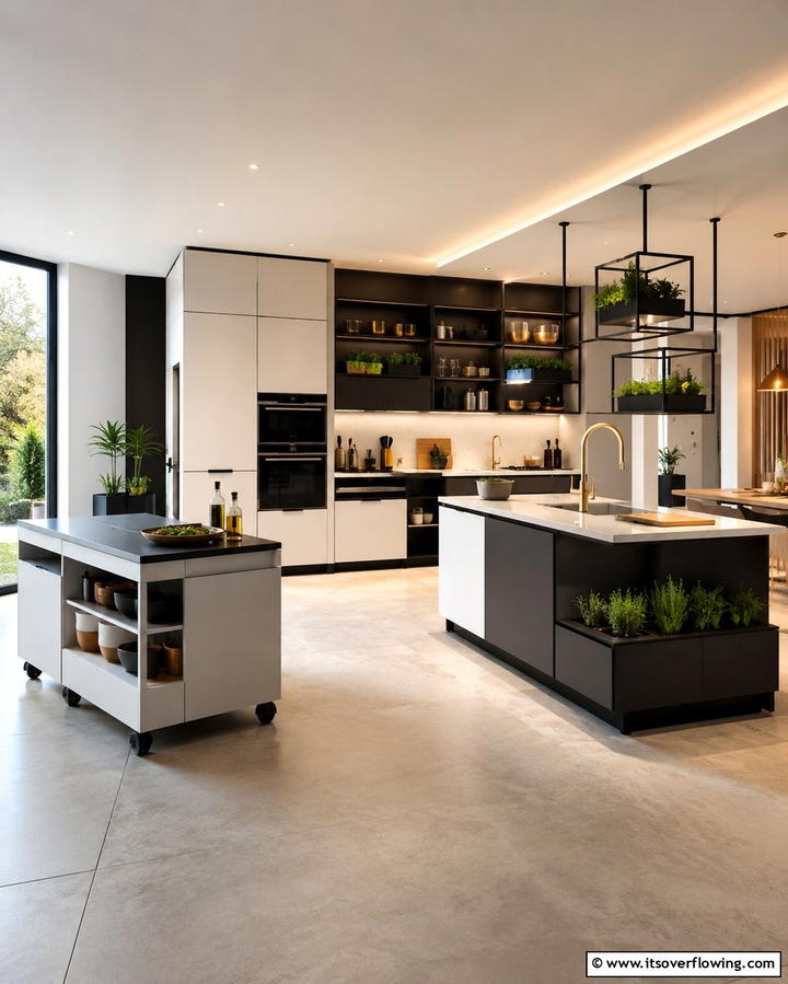 Ambient Under Cabinet Lighting - 30 Luxe Black, White, and Gold Kitchen Ideas for Elegant Spaces