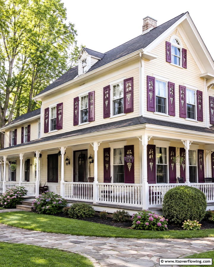 Amethyst Door Highlight - 25 Purple House Exterior Ideas for a Unique Curb Appeal