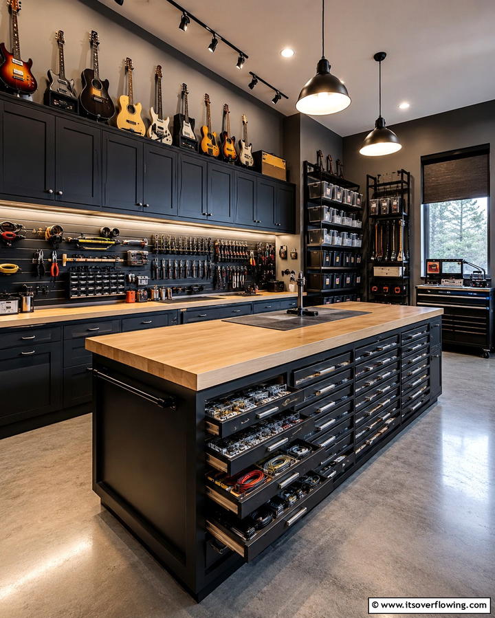 Ample Storage for Accessories - 25 Music Room Ideas to Create the Perfect Sound Space