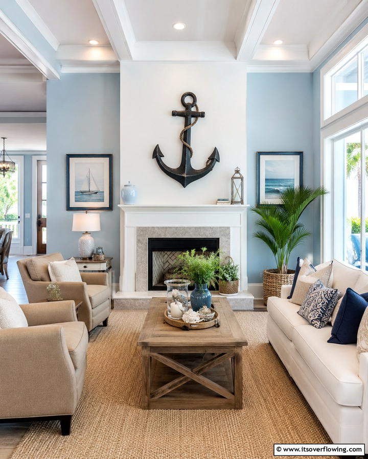 Anchor Themed Wall Art - 25 Nautical Decor Ideas for a Beachy Home