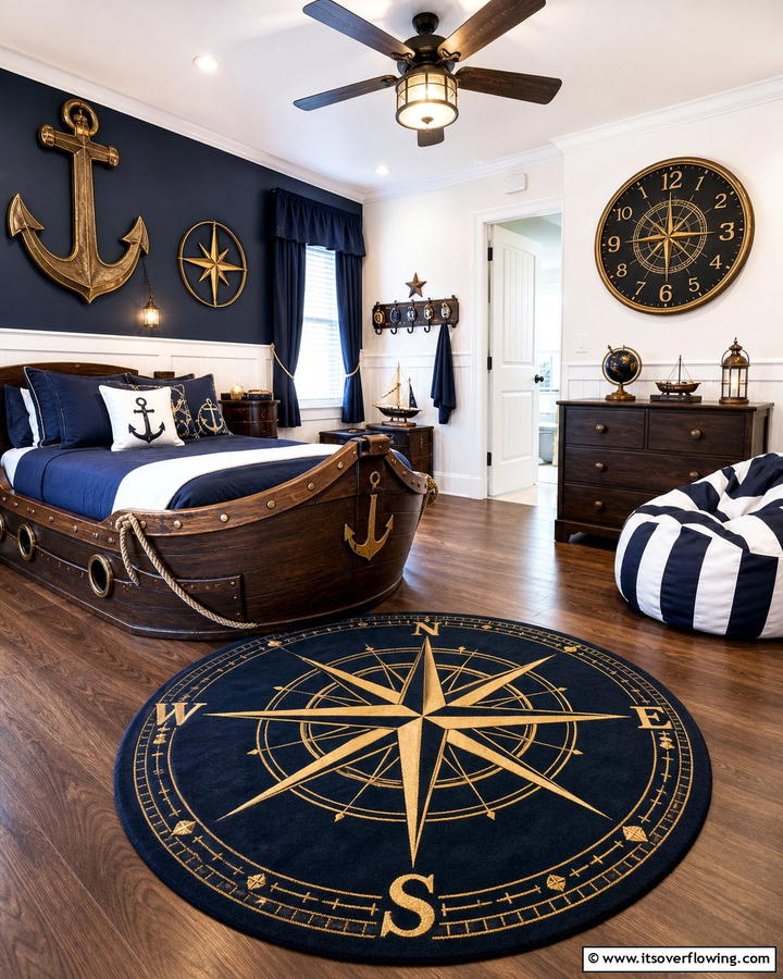 Anchor and Compass Decor - 20 Pirate-Themed Bedroom Ideas for Adventurous Kids