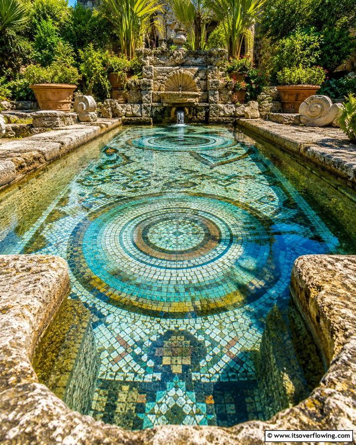 Ancient Mosaic Pond - 30 Backyard Pond Ideas for Serene Water Features