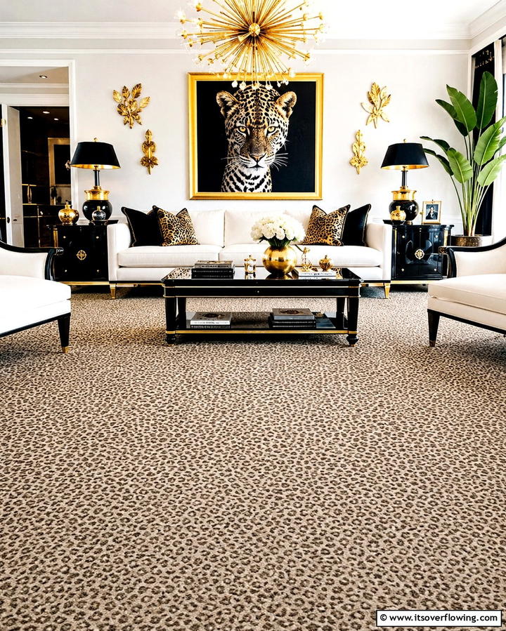 Animal Print Carpets for Bold Elegance - 25 Living Room Carpet Ideas for Cozy Comfort