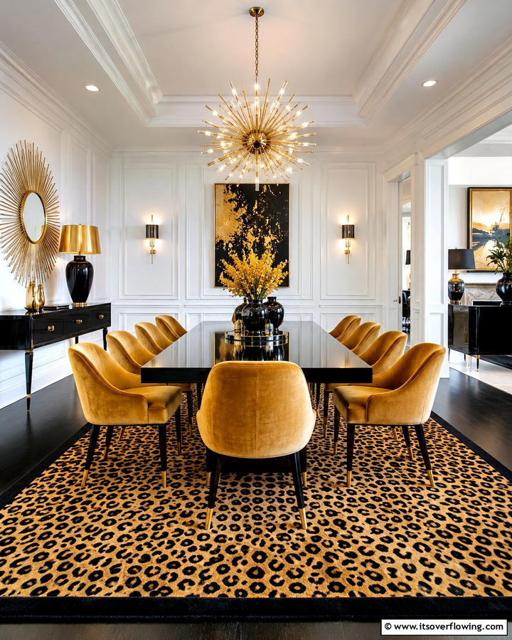 Animal Print Rugs for a Wild Touch - 30 Dining Room Rug Ideas to Anchor Your Table Setting