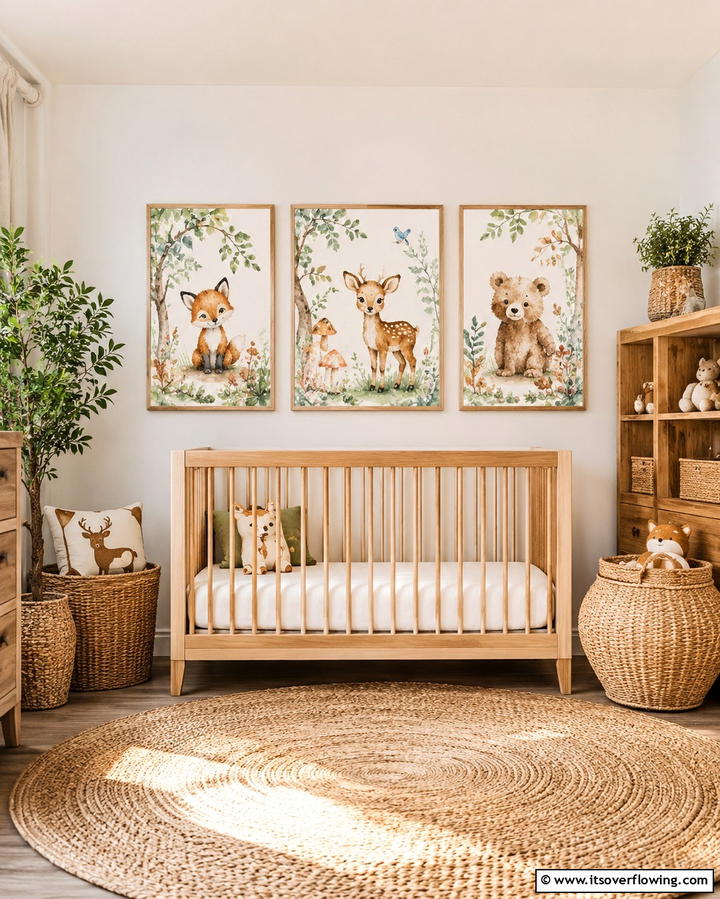 Animal Themed Wall Art - 25 Rustic Nursery Ideas for a Cozy Baby Room