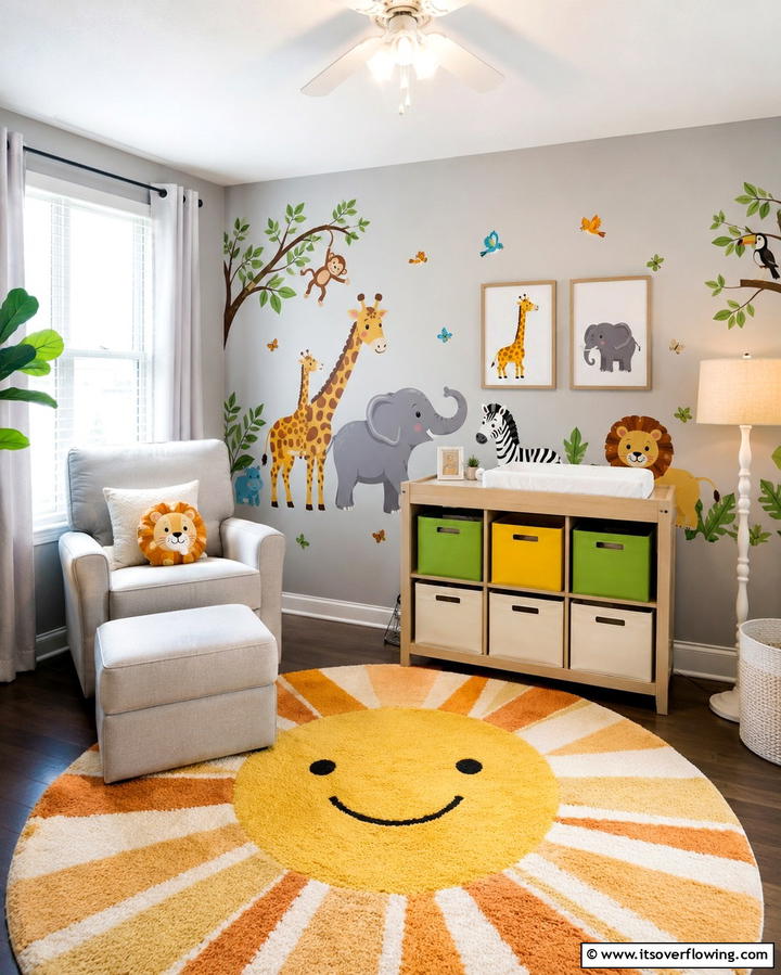 Animal Themed Wall Stickers - 25 Nursery Wall Decor Ideas to Create a Cozy and Cute Space