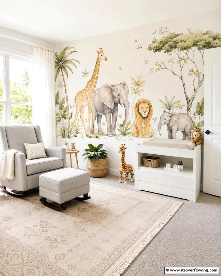 Animal Wall Decals - 30 Safari Nursery Decor Ideas for Adventurous Baby Rooms