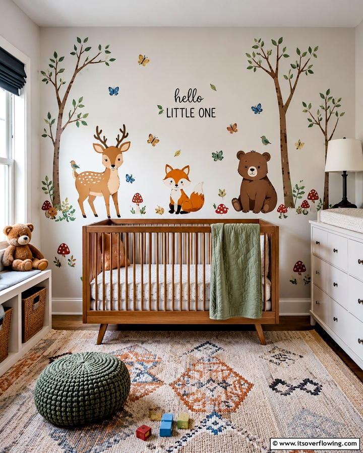 Animal Wall Decals - 30 Nature Themed Nursery Ideas for a Serene Kids Room
