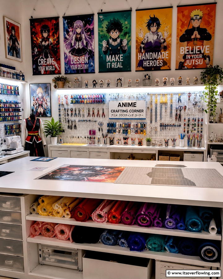 Anime Crafting Corner - 30 Anime Room Ideas for Otaku-Inspired Spaces