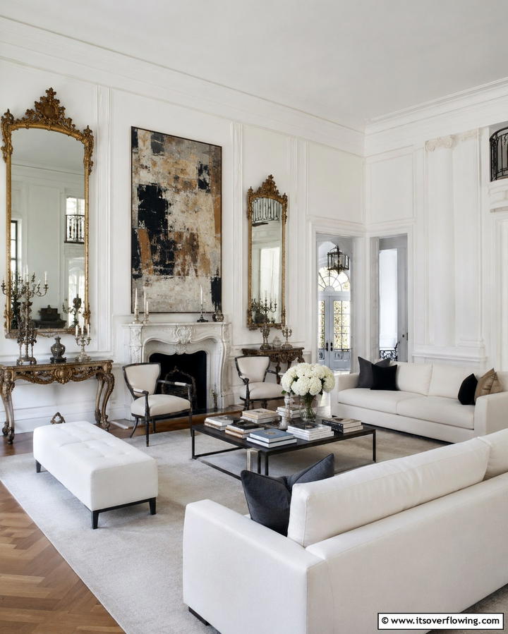 Antique Accents - 25 Mansion Living Room Ideas for Luxurious Spaces