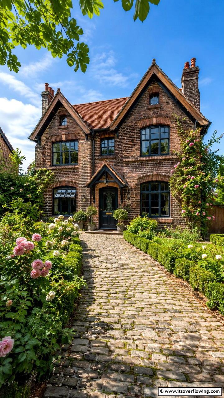 Antique Brick Revival - 30 Brown Brick Exterior Home Ideas for Timeless Curb Appeal