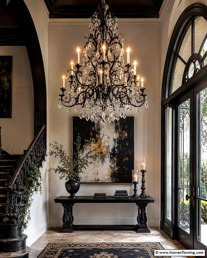 Antique Chandeliers for Dramatic Lighting - 25 Gothic Boho Decor Ideas for a Unique and Eclectic Style