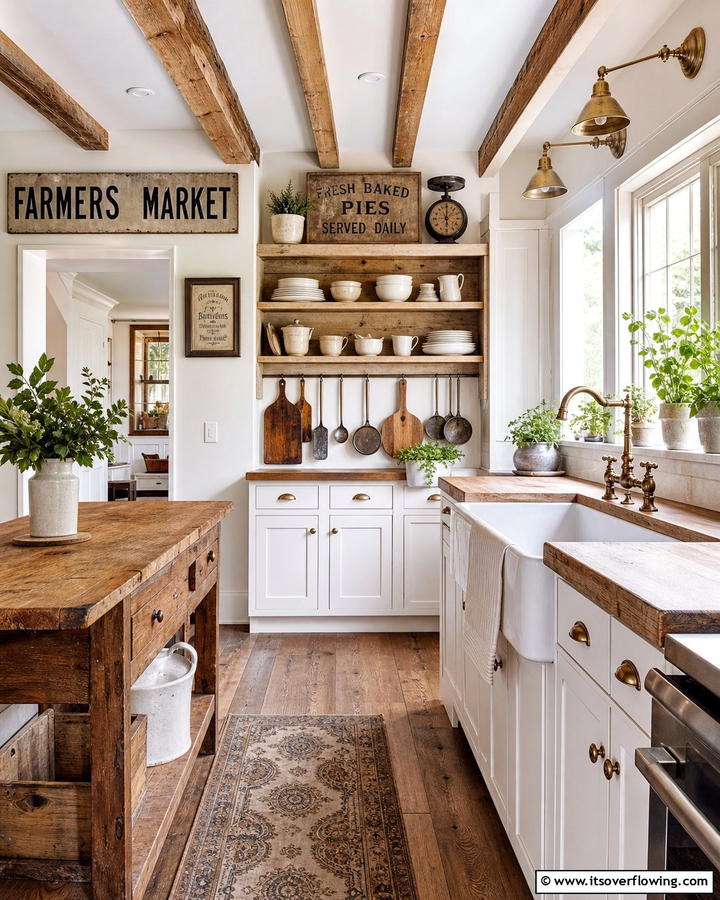 Antique Farmhouse Kitchen Decor - 21 Rustic Decor Ideas for Cozy Farmhouse-Chic Interior Accents