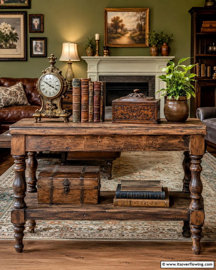 Antique Finds and Vintage Charm - 25 Sofa Table Decor Ideas to Elevate Your Space