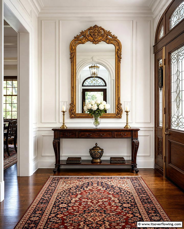 Antique Framed Mirror - 25 Hallway Mirror Ideas for Stylish and Functional Spaces