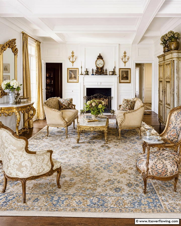 Antique Furniture Flair - 21 French Country Living Room Ideas for Rustic Elegance