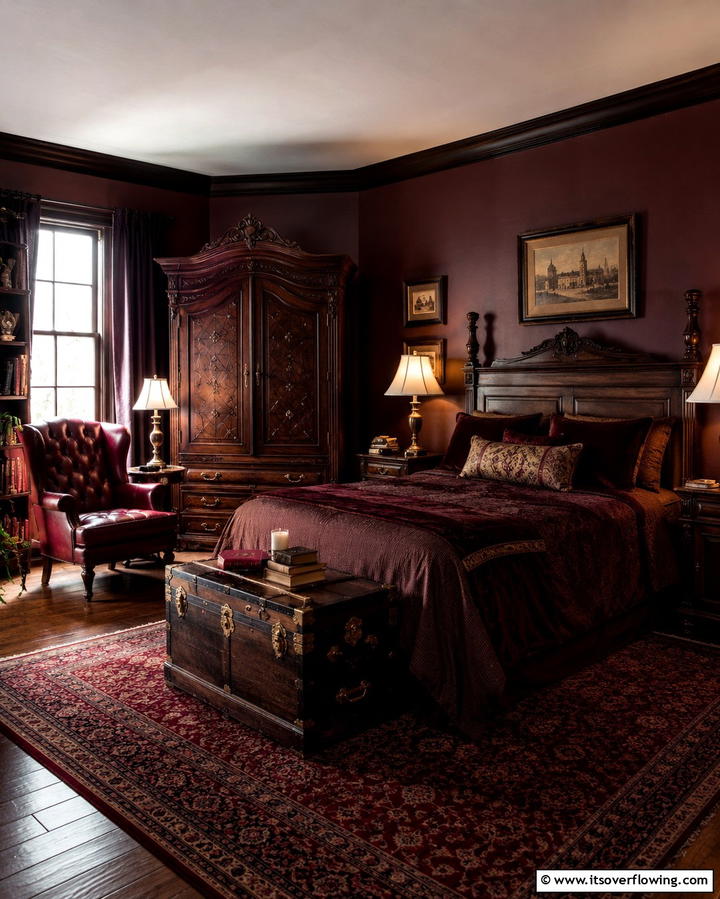 Antique Furniture Pieces - 30 Dark Academia Bedroom Designs for a Scholarly Aesthetic