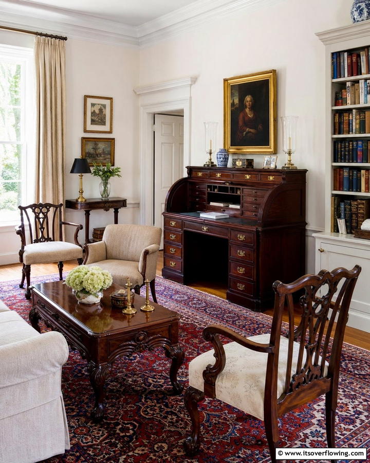 Antique Furniture Pieces - 20 Colonial Living Room Ideas for a Classic and Timeless Look